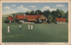 Club House on Chenango Valley State Park Golf Course Postcard
