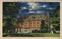 Moonlight Scene of Country Clubhouse Postcard