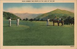 Summer Time Sports in the Land of the Sky Golf Postcard Postcard 