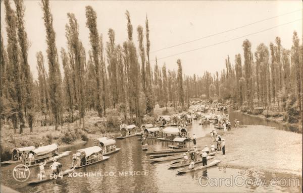 Boats on the River Xochimilco Mexico