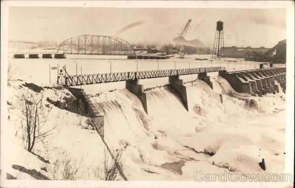 Snow Covered Dam at the Mill Wausau Wisconsin