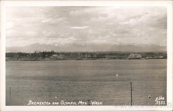 View of Bremerton and the Olympic Mountains Washington