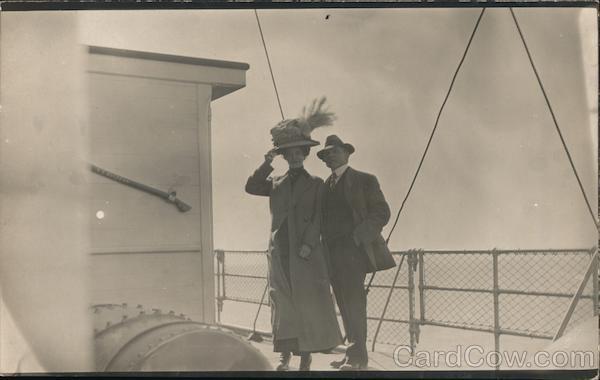 A n Unidentified Man and Woman on the Unidentified Deck of a Boat
