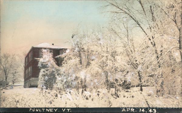 Snow Scene - April 14, 1943 Rand Colored Poultney Vermont