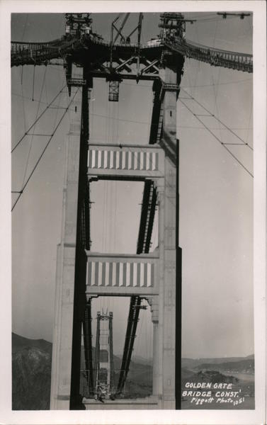 Constructing the Golden Gate Bridge San Francisco California