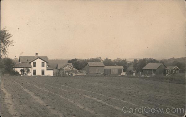 Farm From Across Plowed Field Pigeon Falls Wisconsin