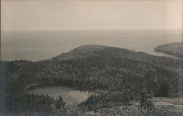 The Bowl from Champlain Mountain, 410 Feet Above Sea Level Bar Harbor Maine