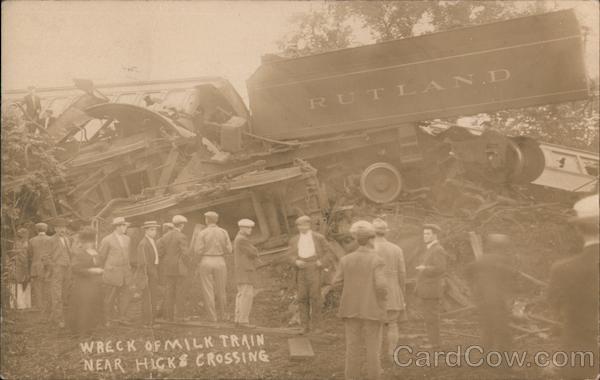 Wreck of Rutland Milk Train Near Hicks Crossing North Bennington Vermont