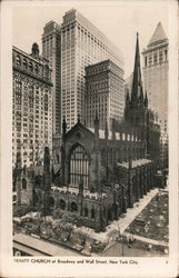 Trinity Church at Broadway and Wall Street New York, NY Postcard Postcard Postcard