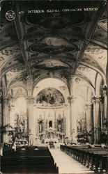 Interior Iglesia de San Juan Bautista, Coyoacán Mexico City, DF Postcard Postcard Postcard