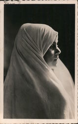 A Woman Wearing a Hair Cover Postcard
