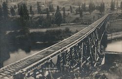 Railroad Trestle Bridge Curlew, WA Postcard Postcard Postcard