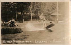 Summer tobogganing at Lucerne-in-Maine Postcard