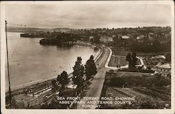 Sea Front, Torbay Road, showing Abbey Park and Tennis Courts Postcard