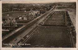 Tennis Courts and Bowling Greens Yarmouth, England Postcard Postcard Postcard