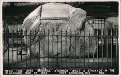Near this spot General Atkinson built a stockade in the Blackhawk war of 1832 Postcard