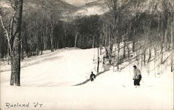 Snow Ski Scene Postcard