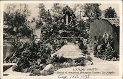 Lourdes Grotto, Church of Immaculate Conception Gardens Los Angeles, CA Postcard Postcard Postcard