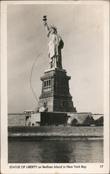 Statue of Liberty on Bedloes Island in New York Bay Postcard