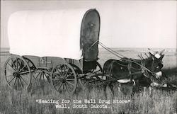 "Heading For the Wall Drug Store" Postcard