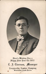 T. J. Thorson, Manager Langworthy Lumber Company Postcard