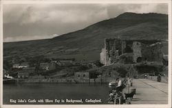 King John's Castle with Slieve Foy in Background, Carlingford Postcard