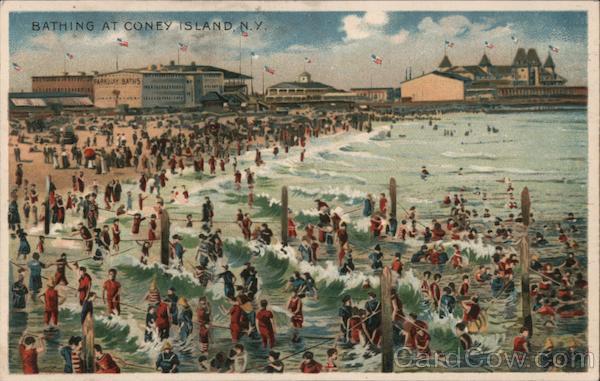Beach Bathing View Coney Island New York
