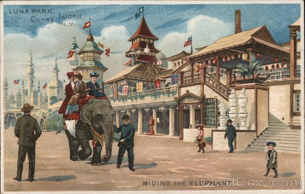 Luna Park - Riding the Elephant Coney Island New York