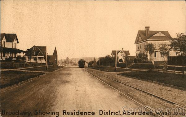 Broadway, showing Residence District Aberdeen Washington