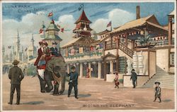 Luna Park - Riding the Elephant Postcard