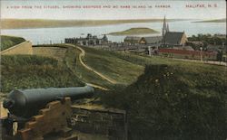 A View From the Citadel, Showing Georges and McNabs Island in Harbor Halifax, NS Canada Nova Scotia Postcard Postcard Postcard