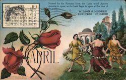 Wilson's Modern Business College: April 1911, Spring of Life Postcard