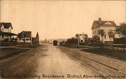 Broadway, showing Residence District Aberdeen, WA Postcard Postcard Postcard