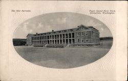 The New Barracks, Puget Sound Navy Yard Bremerton, WA Postcard Postcard Postcard