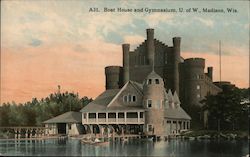 Boat House and Gymnasium - University of Wisconsin Postcard