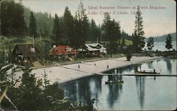 Ideal Summer Homes at Twin Beaches, Lake Coeur d'Alene Idaho Postcard Postcard Postcard