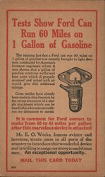 E.O. Weeks Carburetor Invention Advertisement Postcard