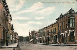 Main Street looking West Portage, WI Postcard Postcard Postcard