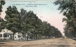 Walworth Ave. Looking East from 4th Street Postcard