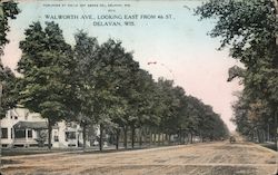 Walworth Ave. Looking East from 4th Street Delavan, WI Postcard Postcard Postcard