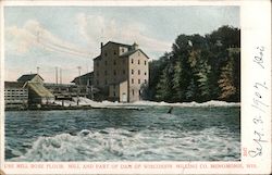 Use Mill Rose Flour, Mill and Part of Dam, Wisconsin Milling Co. Postcard