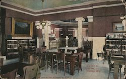 Interior of Library Postcard