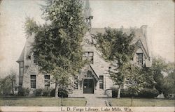 LD Fargo Library Lake Mills, WI Postcard Postcard Postcard