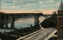 East River Drive and PRR Bridge, Fairmount Park Philadelphia, PA Postcard Postcard Postcard
