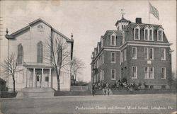 Presbyterian Church and Second Ward School Postcard