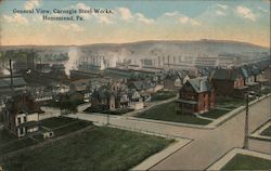 General View, Carnegie Steel Works Homestead, PA Postcard Postcard 