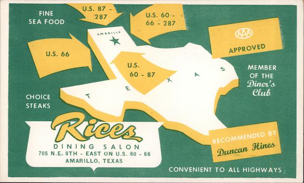 Rice's Dining Salon Amarillo Texas