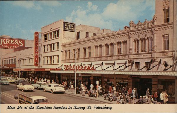Meet Me at the Sunshine Benches in Sunny St Petersburg St. Petersburg Florida