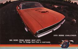 1970 Dodge Challenger Cars Postcard Postcard Postcard