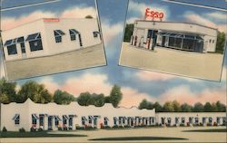 Anderson Motor Court - Restaurant - Esso Station Postcard